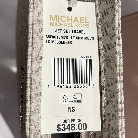 Michael Kors Jet Set Travel Large Messenger Crossbody Bag Light Cream Multi - Picture 7 of 16